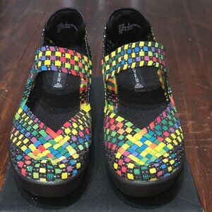 Steven By Steve Madden Rainbow Woven Brice Wedge Sandal